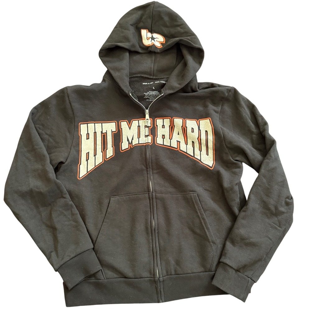 Billie Eilish Hit Me Hard and Soft Tour Zip Up Hoodie Black Large - Picture 1 of 8